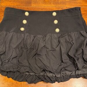 Zara Black Mini Skirt with Gold Button Accents